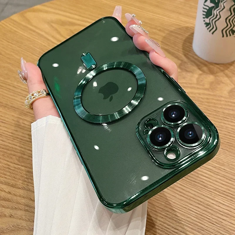 Luxury Plating For Magsafe Magnetic Case For iPhone 17 16 15 14 13 12 11 Pro Max Plus Wireless Charge Cover With Lens Protector - Image 17