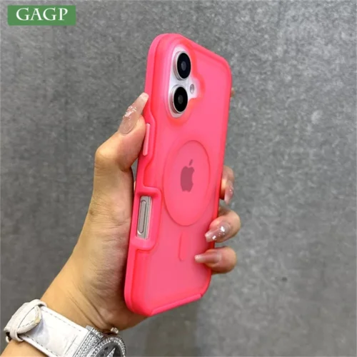 Colorful Armor Matte for Magsafe Case for iPhone 16 15 14 13 12 11 Pro Max Plus Magnetic Shockproof Wireless Charging Hard Cover