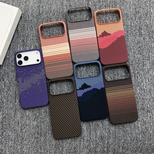 Frameless Carbon Fiber Kevlar For Magsafe Magnetic Phone Case For iPhone 17 Air 16 15 14 13 12 Plus 17 Pro Max PC Texture Cover