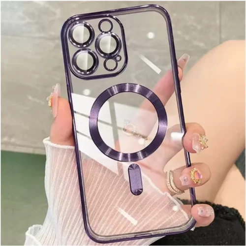 Fashion Magnetic Soft Case For iPhone 17 Air 17 16 15 14 Plus 13 12 11 Pro Max Wireless Charging Case With Lens Protector
