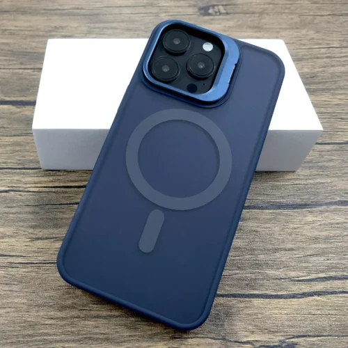 Matte Translucent Case For iPhone 17 16 15 14 13 12 Pro Max Magsafe Mag Safe Charge Anti-fingerprint Camera Stand Holder Covers