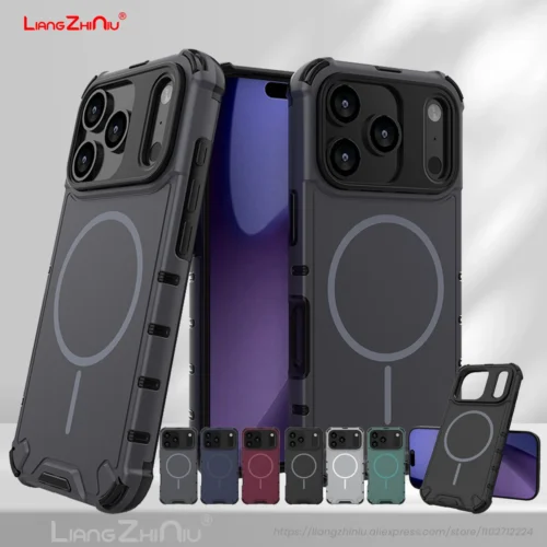 For IPhone 17 Pro Max/17 Pro/16 15 14 13 Magnetic Phone Case TPU+PC Four Corners Airbag Armor Hard Cover Magsafe For IPhone Air