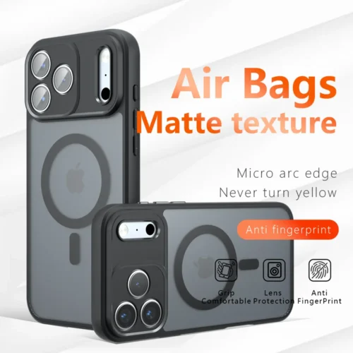 Luxury For Magsafe Matte Translucent Magnetic Phone Case For iPhone 15 16 17 Pro Max Air 16 Plus 16E Lens Protection Back Cover