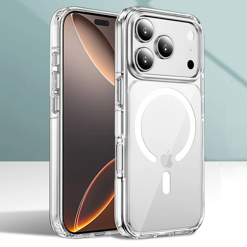 New Clear For MagSafe Case for iPhone 17 17 Air 17Pro 17 Pro Max Shockproof Wireless Charging Cover With Magnetic Feature - Image 6
