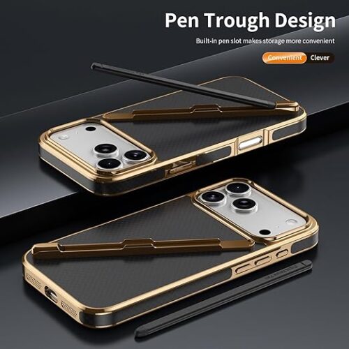 Luxury Hybrid Kevlar Carbon Fiber Shockproof Phone Case For iphone 17 Air 16 15 14 13 17 Pro Max Pro With Pen Stylus Slot Cover