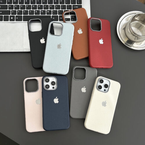 Sroof Case For 11 12 13 14 15 16 Pro X XR XS 14 15 16 Plus New Premium Feeling Leather Solid Color with Logo Phone Case Back Cover