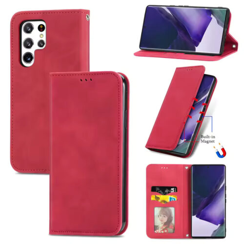 For Samsung Galaxy S22 S21 S20 Plus Ultra FE S10E S10 S9 S8 Plus A12 A13 A50 A51 A52 A52s A53 Wallet Skin Feel Flip Leather Case