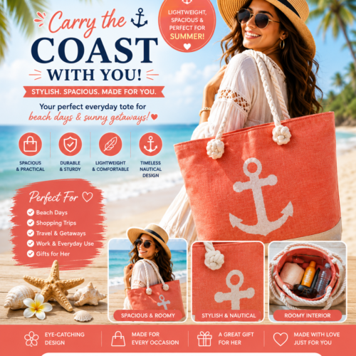 ✨ Le Sac d’Été Parfait ✨  Stylieux, spacieux et conçu pour toutes vos aventures ! Que ce soit pour la plage, le shopping, les voyages ou les sorties ensoleillées, ce sac est votre compagnon idéal au quotidien.
