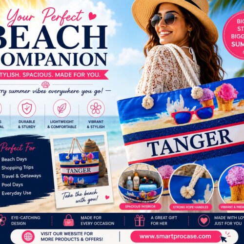 ✨ Le Sac d’Été Parfait ✨  Stylieux, spacieux et conçu pour toutes vos aventures ! Que ce soit pour la plage, le shopping, les voyages ou les sorties ensoleillées, ce sac est votre compagnon idéal au quotidien.