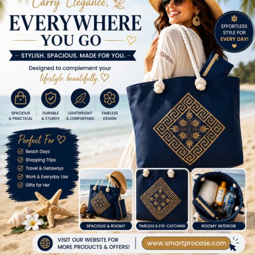 ✨ Le Sac d’Été Parfait ✨  Stylieux, spacieux et conçu pour toutes vos aventures ! Que ce soit pour la plage, le shopping, les voyages ou les sorties ensoleillées, ce sac est votre compagnon idéal au quotidien.