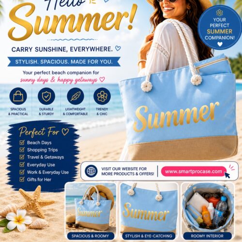 ✨ Le Sac d’Été Parfait ✨  Stylieux, spacieux et conçu pour toutes vos aventures ! Que ce soit pour la plage, le shopping, les voyages ou les sorties ensoleillées, ce sac est votre compagnon idéal au quotidien.