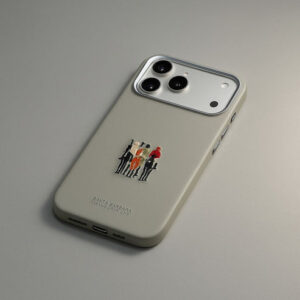 IPhone 17 Pro Max with Santa Barbara Justin Series Leather Case in Brown, Blue, Black, Gray.