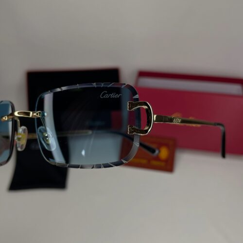 Leopard Head  Metal Frameless Sunglasses High Quality Luxury Brand Classic Casual Sun Glasses Unisex Sports Rectangle Shade GlASSES