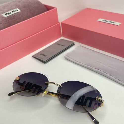 Fashionable Oval Unframed Sunglasses with Metal Letter Decorated Arms Trendy Daily Matchings GlASSES