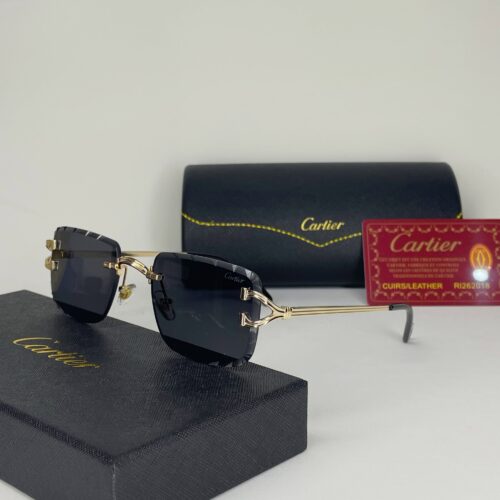 Leopard Head  Metal Frameless Sunglasses High Quality Luxury Brand Classic Casual Sun Glasses Unisex Sports Rectangle Shade GlASSES