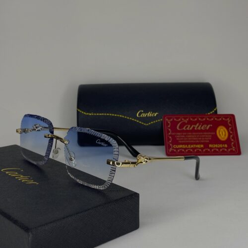 Leopard Head  Metal Frameless Sunglasses High Quality Luxury Brand Classic Casual Sun Glasses Unisex Sports Rectangle Shade GlASSES