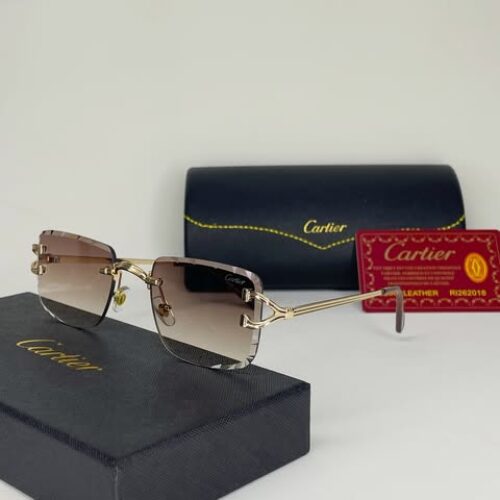 Leopard Head  Metal Frameless Sunglasses High Quality Luxury Brand Classic Casual Sun Glasses Unisex Sports Rectangle Shade GlASSES