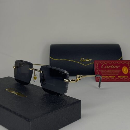Leopard Head  Metal Frameless Sunglasses High Quality Luxury Brand Classic Casual Sun Glasses Unisex Sports Rectangle Shade GlASSES