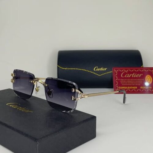 Leopard Head  Metal Frameless Sunglasses High Quality Luxury Brand Classic Casual Sun Glasses Unisex Sports Rectangle Shade GlASSES