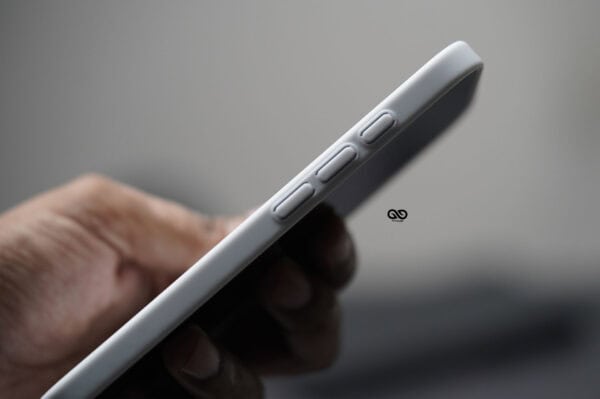 Slim silicone case for iPhone 17 Pro Max with button access.