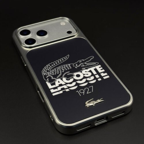 Luxury Lifestyle Brand Croc-Metallic Emblem Case with Metallic Frame for iPhone 17 16 15 12 13 14 Series Magsafe