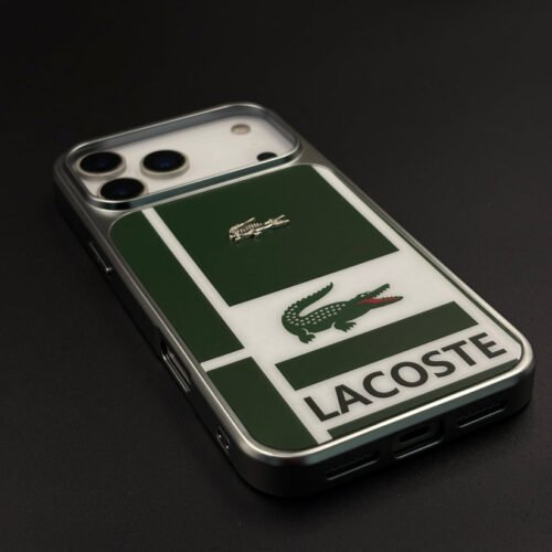 Luxury Lifestyle Brand Croc-Metallic Emblem Case with Metallic Frame for iPhone 17 18 13 12 14 15 16 Series Magsafe