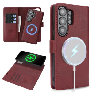 Étui Portefeuille en Cuir Magnétique – Samsung Galaxy S25